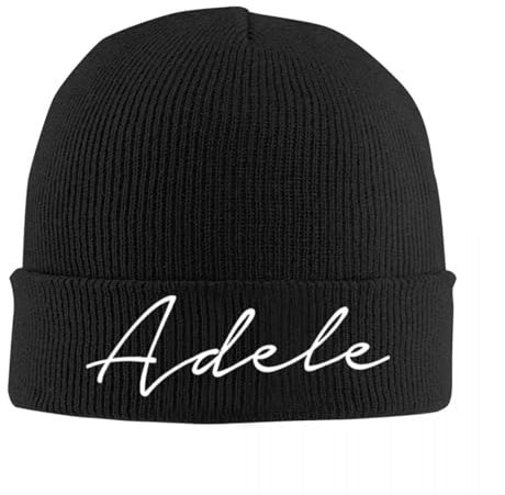 EIILBEIS Unisex Schutz Hüte Adele Logo Beanie Hüte Adele In Tour 2024 August Casual Caps Männer Frauen Gym Strickmütze Herbst Winter Design Elastische Beanie Mütze Outdoor Geschenke