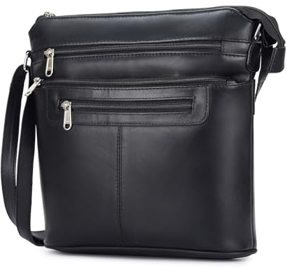 Hudson & James Designer Genuine Leather Women Ladies Travel Satchel Everyday Crossover Cross body Work Mobile Shoulder Handbag Bag