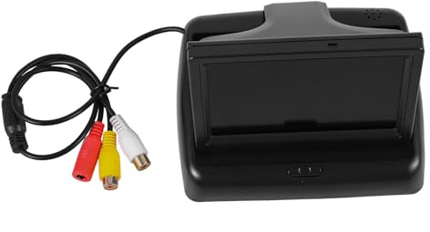 Klappbarer 12v/24v Rückfahrkamera Auto Monitor und LKW | Schwarzes Abs Gehäuse, Portable Ausführung, Hochauflösende Anzeige, bei Fehlendem Signal Schwarzer Standbildschirm
