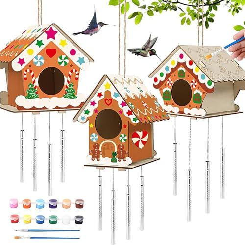 Pruojhw DIY-Vogelhaus-Bausatz Weihnachts-Bastelhaus-Set Für Heimdekoration