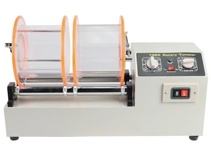 Schmuckpolierer, Poliermaschine KT-1320 19 KG, Vier-Gang-Einstellung Arbeitstaktung Münzreinigung und große Schmuckpolierausrüstung für Schmuck, Metall, Holz(Double barrels)