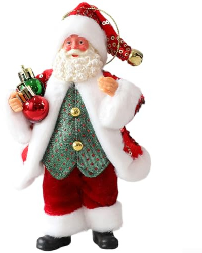 Ornamento tradizionale in tessuto a forma di Babbo Natale, da appendere all'albero di Natale, decorazione natalizia per la casa, per le vacanze, ripiano (A)