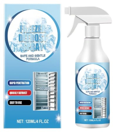 Deicer Spray for Freezer 120ml Fast Remove Melt Ice Safe Kitchen Cleaner | Fridge Cleaner for Vehicle Windshield Dashboard Interior Exterior Winter Fridge Office Storage