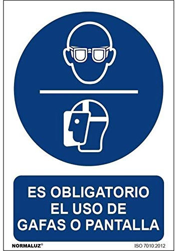 Normaluz RD26618 - Señal Adhesiva Es Obligatorio El Uso De Gafas o Pantalla Adhesivo de Vinilo 10x15 cm