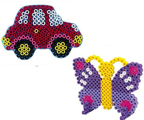 Hama Maxi Perlen - Beutel mit Stiftplatte 8218 Schmetterling und 8205 Auto