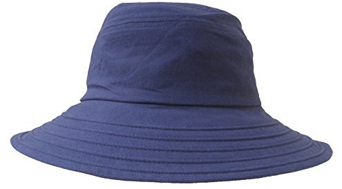 Damen Hut Leinenhut Kofferhut Reisehut Sonnenhut Sonnenschutz roll und faltbar Urlaub Blau