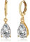Orecchini Pendenti a Goccia a Goccia Per Le Donne 14K Placcato Oro Chiaro Cubic Zirconia Punte Di Diamante Moda Da Sposa Leverback Orecchie Sensibili