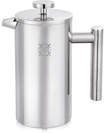 Magicafé French Press Coffee Maker – 2 Cups Small Stainless Steel Coffee Maker Double Walled French Press 750ML/24OZ