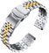 BINLUN Bracelets de Montres en Acier Inoxydable 18mm 20mm 22mm 24mm 26mm Bracelet Montre Metal Remplacement pour Homme et Femme avec 22 Couleurs - Or, Argent, Noir, Or Rose, Deux Tons