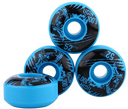 Skateboard Wheels, Skateboard 4 Stück, Skateboard Reifen Skateboardräder 52mm, 52x30mm Outdoor Classic Langlebige PU Cruiser Longboard Skateboardräder, Blau