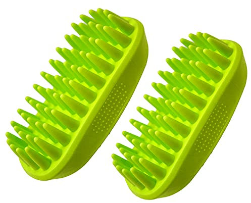 Silikon Shampoo Bürste für Hund, leicht zu reinigen Hundemassage Kamm,Soft Bath Brush Bürsten für Medium bis Long Haired Medium Large Haustiere und Cats(2 Packungen)