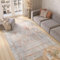TAPISO Valley Teppich Kurzflor Grau Blau Orange Mehrfarbig Linien Meliert Verwischt Modern Abstrakt Design Wohnzimmer Schlafzimmer ÖKO-TEX 200 x 300 cm
