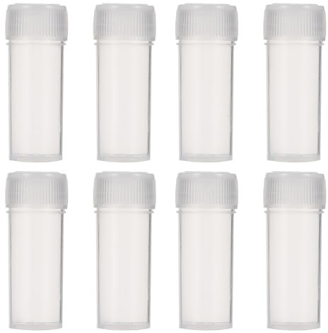VILLCASE 100 Stück 5ml Transparente Plastikflaschen, Kunststoff Probenflaschen für Ätherische Öle, Auslaufsicher, Ideal für Reisen und Aufbewahrung von Kleinen Gegenständen, mit Deckel