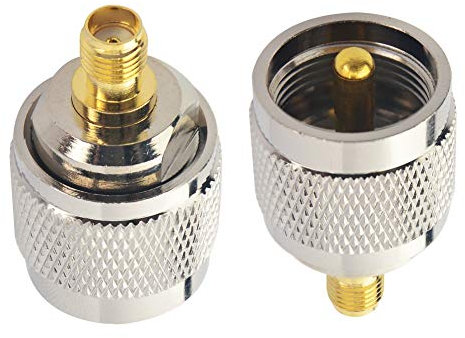 BOOBRIE UHF auf SMA Adapter 2 Stücke UHF Stecker zu SMA Buchse Koaxialstecker PL259 zu SMA Adapter Geringer Verlust UHF Koax Adapter Ham Radio Antenne Adapter für WLAN-Geräte/Koaxialkabel/HF Radios
