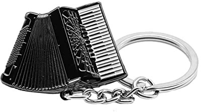 Piano Accordéon Métal Et Émaillé Porte Clé Présenté en Un de Luxe Cadeau Pochette