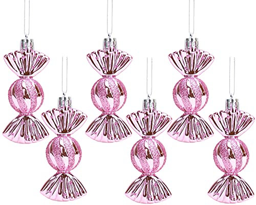 Christmas Concepts® Pack de 6 - Boules en Forme de 90 mm (3.6)- Décorations Brillantes et Scintillantes - Décorations pour Arbres de Noël (Baby Pink)
