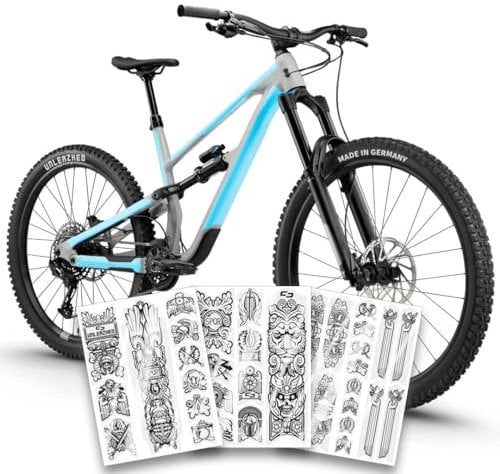 unleazhed Bike Protection BP01 Frame Empire Black GLÄNZEND | Design-Rahmenschutzfolie für Mountainbikes | Made in Germany | 35 -teiliges komplett Rahmenschutz-Set | extrem reißfest