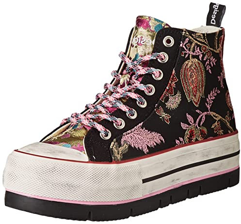 Desigual Damen Shoes_Crush_Black Sneaker, Multicolor, 41 EU