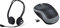 Logitech 960 Wired Headset, Stereo Headphones, PC/Mac/Laptop - Black & M185 Wireless Mouse, 2.4GHz with USB Mini Receiver, 12-Month Battery Life, 1000 DPI Optical Tracking - Grey