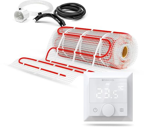 Termofol Set Heizmatte mit Thermostat - Elektrische Fußbodenheizung fur Badezimmer, Wohnzimmer und Küche - Heizfolie mit Heizkraft 150W/m2 - Oberfläche 1,5 m² - Mit digitalem Heizungsthermostat