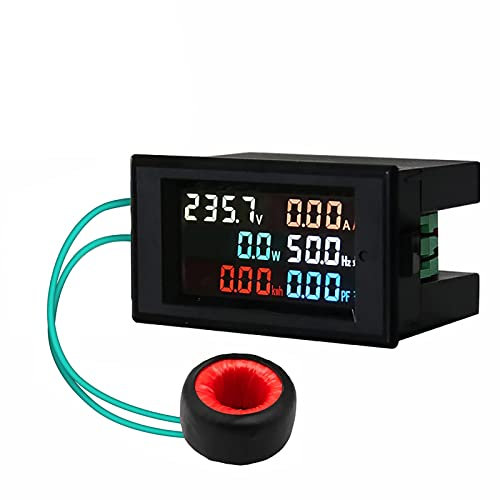 WANGCL Ammeter Voltmeter 80-300V 100A AC Display Meter Power Meter Digital AC Meter with Digital Colour LCD Volt Amp Watt Detector Reader Panel