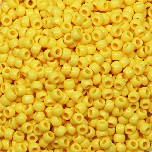 Tibaoffy Crafts Yellow Beads 6x9mm,Pony Beads Total About 1000pcs