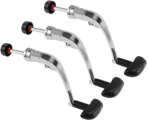 PATIKIL 3 Packungen faltbar Angelrolle Power Griff Metall Rocker Arm Griff Ersatzteile für Angelrolle 5 Zoll silbern