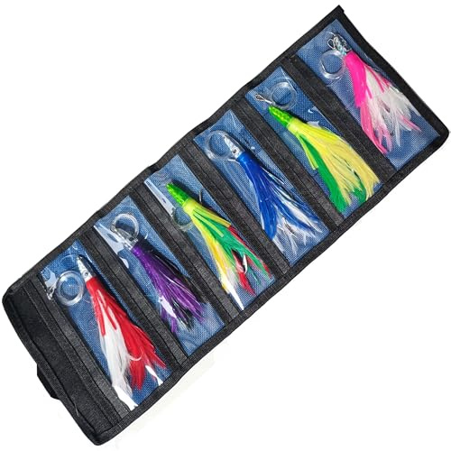 kmucutie Set of 6 pcs 9 inch / 7 inch / 6 inch trolling Lure Marlin Tuna Dolphin Shark Big Game deep sea Fishing Lures Included Mesh Bag