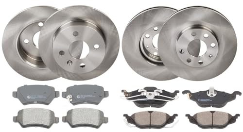 RIDEX 3405B0320 Bremsenset Vorne & Hinten & Belüftet 256 & 240mm - Bremsen Set mit Bremsscheiben und Bremsbeläge Satz