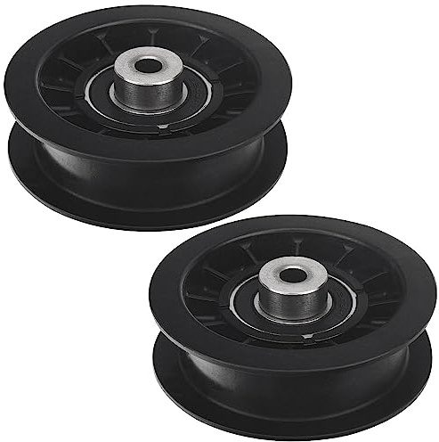 BERPSE AM121970 Flache Spannrolle, ersetzt AM104666 280-858, kompatibel mit JohnDe-ere Rasentraktoren, passend für Modell STX38 STX46 LT133 LT150 GT225 GT235 Z235 Z255 1338G 1538H (2) Packung: