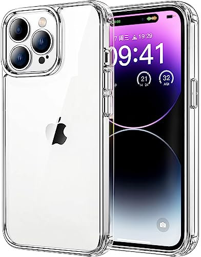 tigratigro Cover per iPhone 15 Pro Max 6.7 Pollici, Anti Ingiallimento,Custodia con Assorbimento degli Urti e Anti-Graffio,Struttura Protettiva Antiscivolo, Classico Stile Cover Trasparente