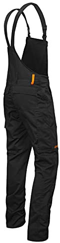 strongAnt Latzhose Herren Powerstretch Arbeitshose mit Kniepolstertaschen - Schwarz Gr. 60