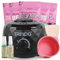 TRINIDa Kit d'épilation à la cire au design unique, kit professionnel avec pot en silicone facile à nettoyer, chauffage et accessoires complets (noir)