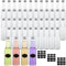 APACALI 24pcs Bouteilles Miniatures 350 ML, Bouteilles Miniatures Réutilisables avec bouchons à vis et 3 Autocollants, Bouteille Plastique pour remplir les liquides pour les mariages, les fêtes