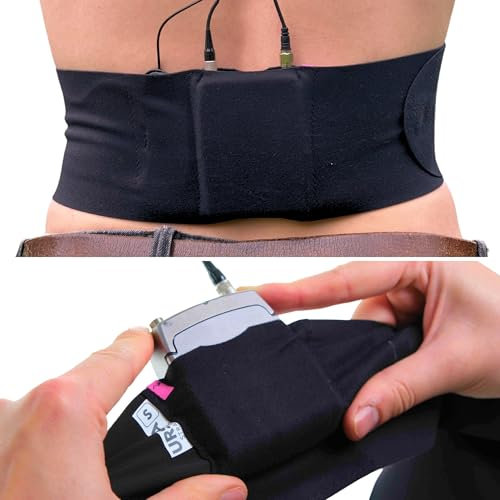 URSA Waist Strap - Ultra Slim, Breathable & Stretchy Microphone Transmitter Straps. Compatible with Most Transmitter/Receivers (Black, Large Waist - Small Pouch)