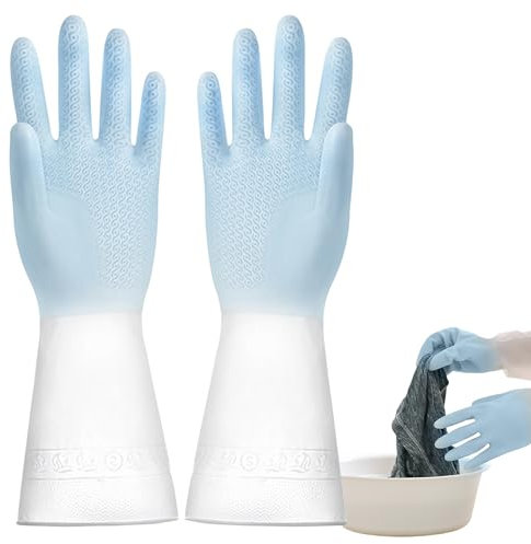 puzzlegame Guantes para el hogar,Guantes de Goma, Guantes de Cocina de Goma, Guantes de Goma Impermeables para Limpieza del hogar para Cocina, Limpieza, Platos y jardinería
