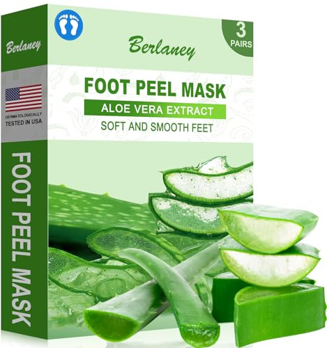 Aloe Vera Fußpeeling-Maske, Babyfüße, Peeling für abgestorbene Haut, Entfernung und feuchtigkeitsspendende Pflege, trockene rissige Fersen, weichmachende raue Füße, Spa-Socken, 3 Paar