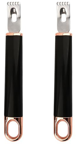 2 Stück Zester Zitronenschaber, Zestenreißer Ziselierer Zitrusreibe, Orangen Zitronenreibe aus Edelstahl mit 2 Unterschiedlich Scharfen Klingen für Küche, Bar, Restaurant