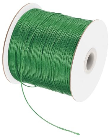 sourcing map Waxed Cord 0.5mm Waxed Polyester Cord 175 Yard Wax String for Bracelet Making, Necklaces, Beading, Jewelry Making and DIY Crafts(Dark Green)