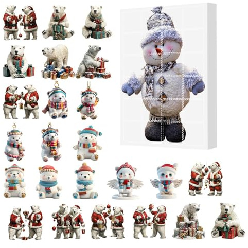 2025 Weihnachten Eisbär Adventskalender, Adventskalender 2025 Kinder, Süße Eisbär Adventskalender 2025, Spielzeug Adventskalender 2025, Weihnachten Adventskalender