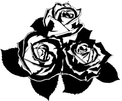 Rosen Wandtattoo Blumen Schöne Wohnzimmer Dekoration Vinyl Wandaufkleber Wohnaccessoires Für Mädchenzimmer-S-35x42cm-Black
