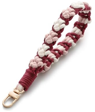 CHUQING Schlüsselanhänger Makramee Schlüsselband Kurz Schlüsselanhänger Stoff boho Schlüsselanhänger Armband Schlüsselbund Frauen Damen