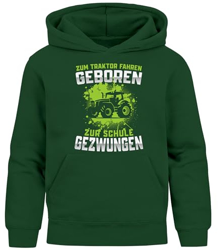 MoonWorks® Kinder Hoodie mit Aufdruck Traktor Trekker Jungen Motiv Spruch lustig Jungengeschenke