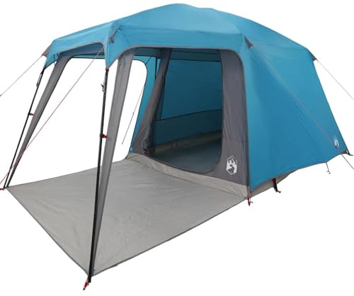 vidaXL Campingzelt mit Vorzelt 5 Personen Blau Wasserdicht, Zelt, Wanderzelt, Zelt leicht, Gartenzelt, leichtes Zelt, wasserdichtes Zelt