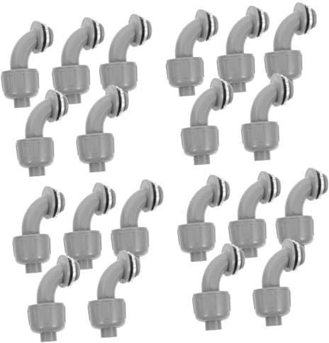 OSALADI 4sets 90 Degree Liquid Tight Connector Angled Electrical Conduit Fitting PVC for Home Kitchen 5pcs*4
