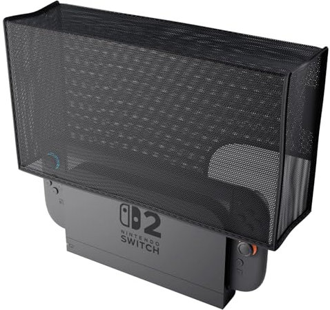 PlayVital Housse Anti-Poussière pour Nintendo Switch 2 2025,Cover Anti-Rayures pour Nintendo Switch 2 Chargeur Dock,Cache Protection avec Trous d’Aération-Noir
