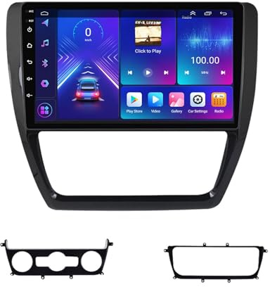 Android 14 Radio Coche 2 DIN para VW Volkswagen Sagitar Jetta 6 2011-2018 con Inalámbrico Carpaly Android Auto 9 QLED Pantalla Táctil Radio con Bluetooth 5.0 4G WiFi SWC + Cámara Trasera(P5 4G+WIFI 8