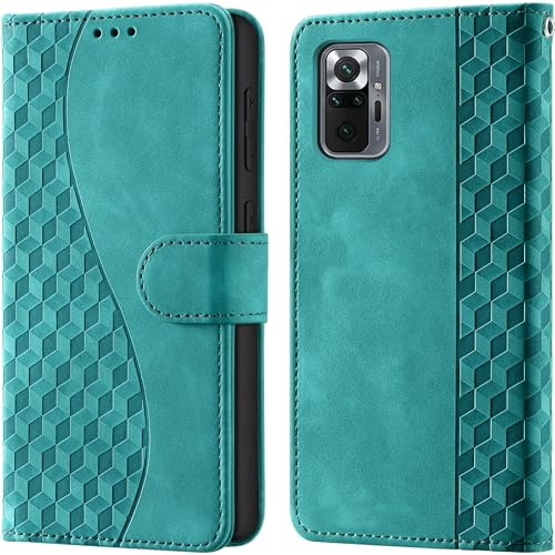 CaseGla Funda para Redmi Note 10 Pro MAX PU Cartera Flip Turquesa | Bloqueo RFID, 3 ranuras tarjetas, 1 bolsillo billetes, Cierre magnético, Soporte, Funda robusta con tapa Redmi Note 10 Pro