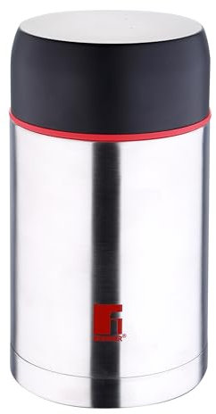 BERGNER Travel - Thermo für Lebensmittel von 1 -Liter -Kapazität - Hergestellt in hochwertiger Edelstahl und Resistenz - Matt und Chrom Finish - Anti -Verschüttung und Anti -Tropfen