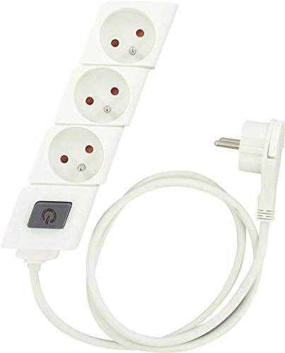 Bloc multiprise fiche plate Dhome - 3 prises 2P+T